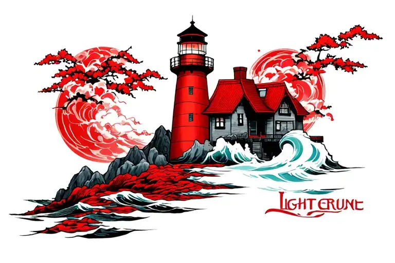 Lighthouse tattoo design idea