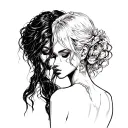 mcqueen relationship with thin strokes, quite lines, fine black and white line tattoo design idea