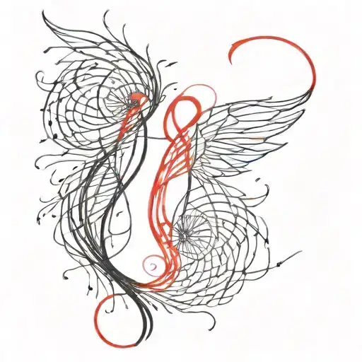 red thread of fate matching couple tattoo  tattoo design idea