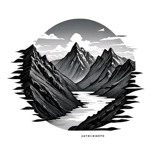 topography lines for the mountains tattoo design idea
