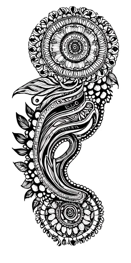 Incorporate traditional Indian motifs with a modern twist, such as a mandala design with intricate car parts integrated into the pattern tattoo design idea