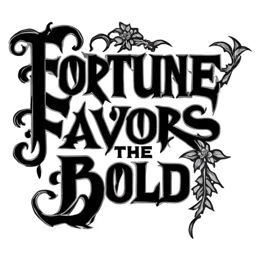 "Fortune Favors The Bold" crosss tattoo design idea
