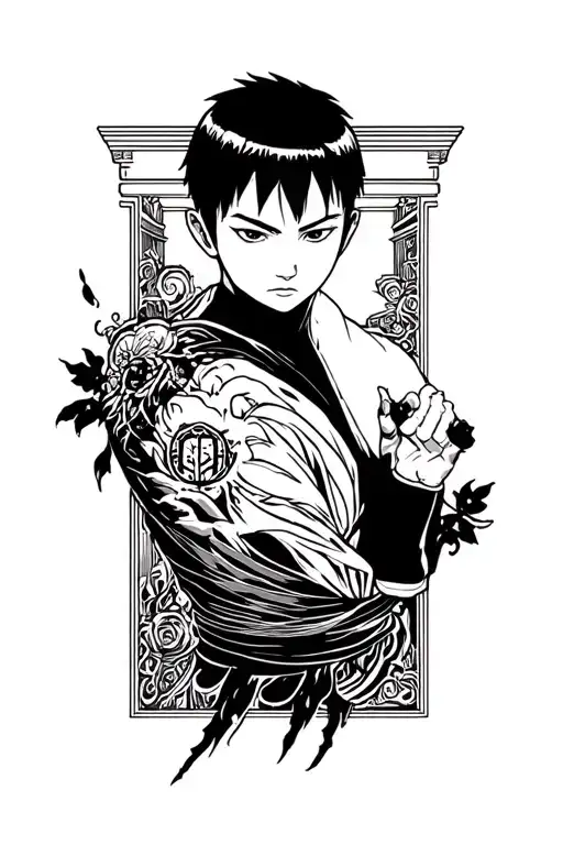 rock lee inner gate opening tattoo design idea