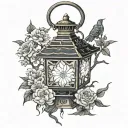 nightingale lantern shining tattoo design idea