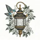 nightingale lantern shining tattoo design idea