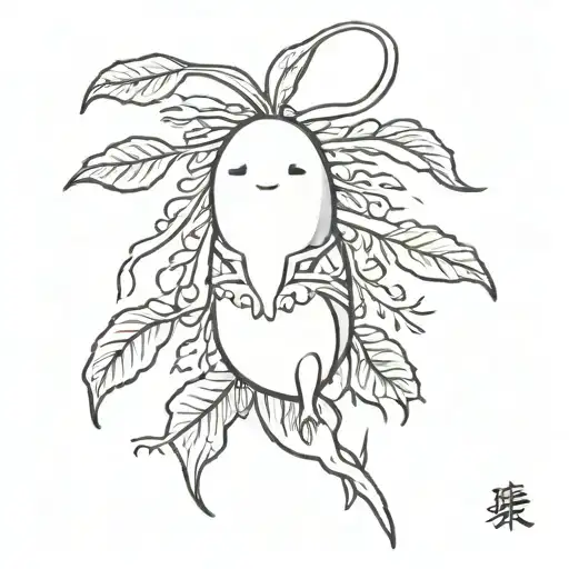 Radish spirit from "spirited away" with a little design tattoo design idea