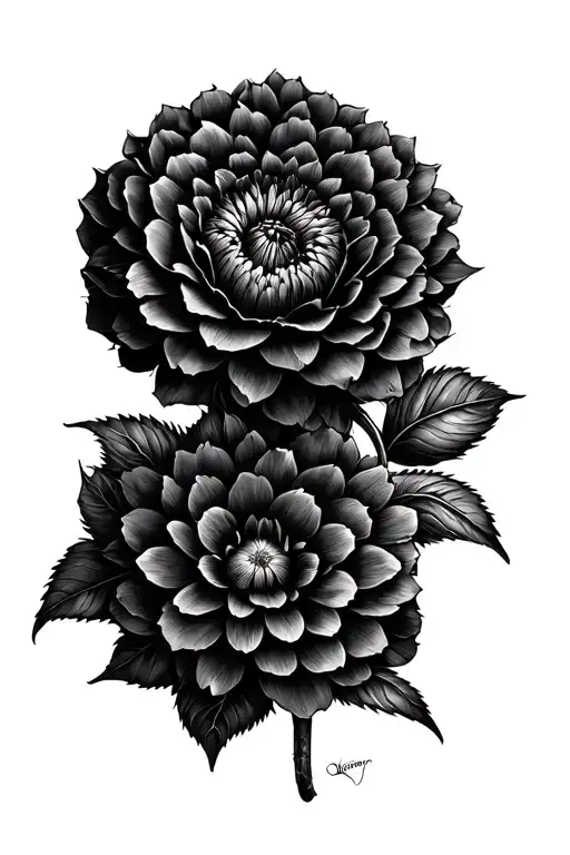 black dahlia flower tattoo design idea