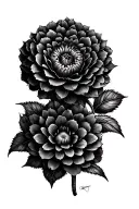 black dahlia flower tattoo design idea