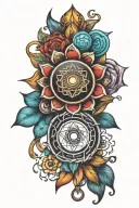 seven chakra symbols tattoo design idea