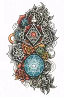 seven chakra symbols tattoo design idea