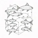 ocean fish different geometric lines tattoo design idea