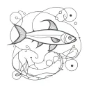 ocean fish different geometric lines tattoo design idea