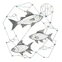 ocean fish different geometric lines tattoo design idea