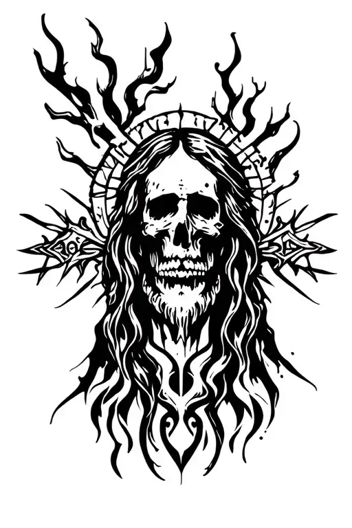 Death and resurrection of Jesus Christ tattoo design idea
