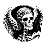 Angel as a skeleton tattoo design idea