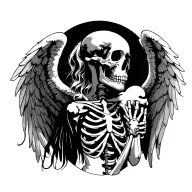 Angel as a skeleton tattoo design idea