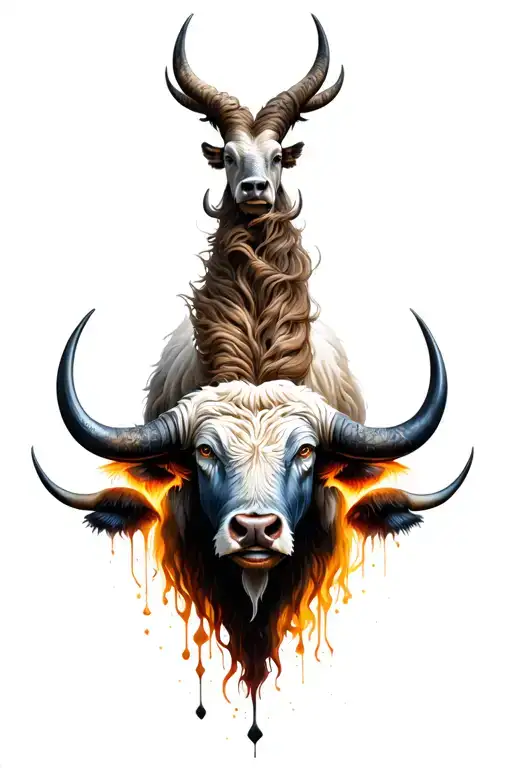 white buffalo tattoo design idea
