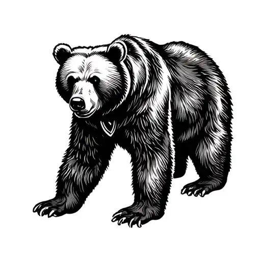 a bear with a communist symbol  tattoo design idea