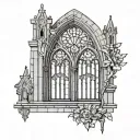 Gothic Cathedral Window tattoo design idea