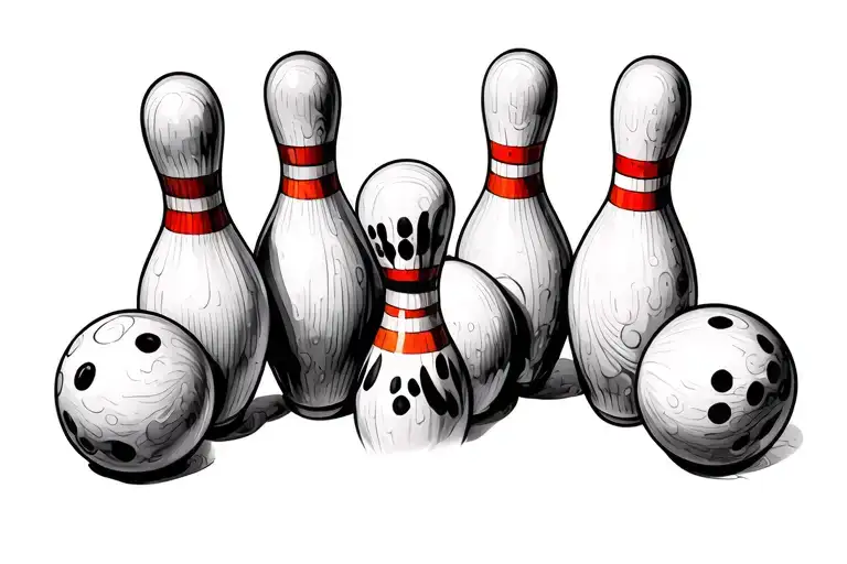 jigsaw puzzle of bowling pins all tattoo design idea