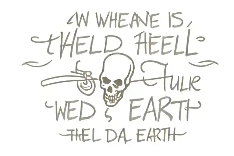 cita de texto con la frae When hell is full the dead will walk the earth   tattoo design idea