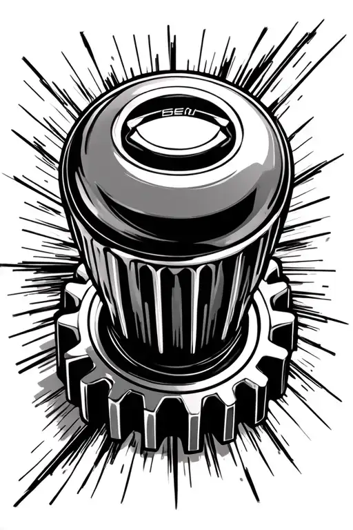 cyber sigilism car manual gear knob tattoo design idea