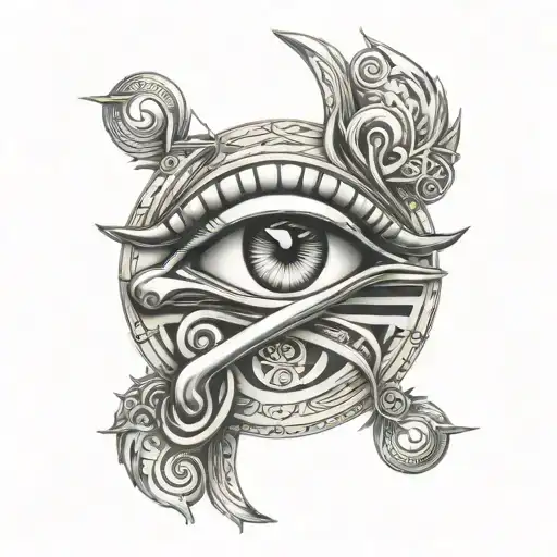 eye of horus and eye of ra tatoo connected  tattoo design idea