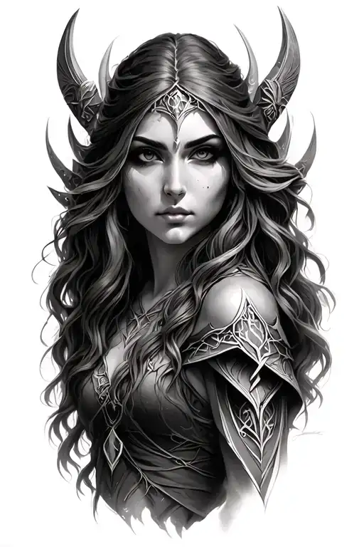 warcraft character Lady Sylvanas tattoo design idea