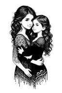 unconditional love for my 2 daughters tattoo design idea