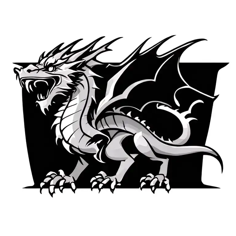 Welsh Dragon tattoo design idea