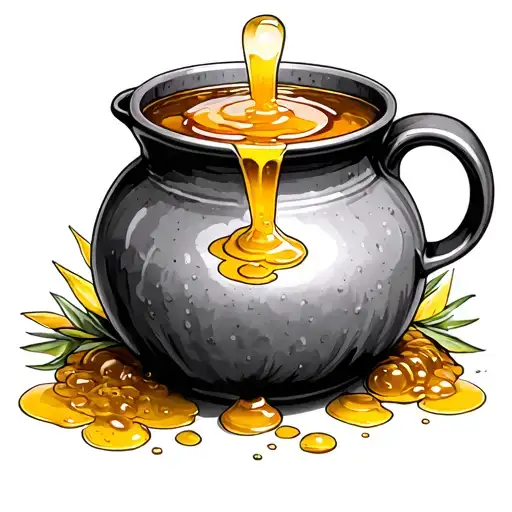 honey in a pot tattoo design idea