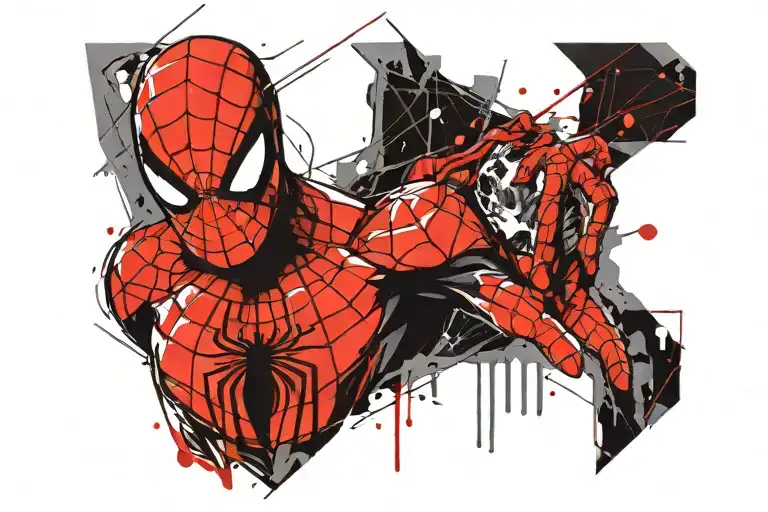 spiderman comic book style tattoo design idea