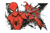 spiderman comic book style tattoo design idea