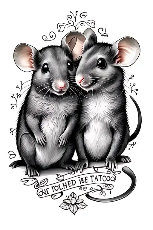 2 pet mice indie memorial tattoo tattoo design idea