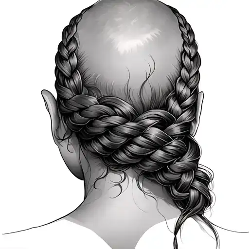 braided hair tattoo for bald head  tattoo design idea