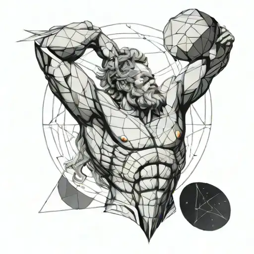  greek titan atlas holding the universe over his head  tattoo design idea
