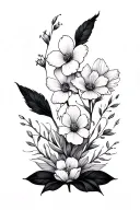 minimalist feminine tattoo design floral composition representing the family tattoo design idea