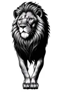 lion with semi oriental style tattoo design idea