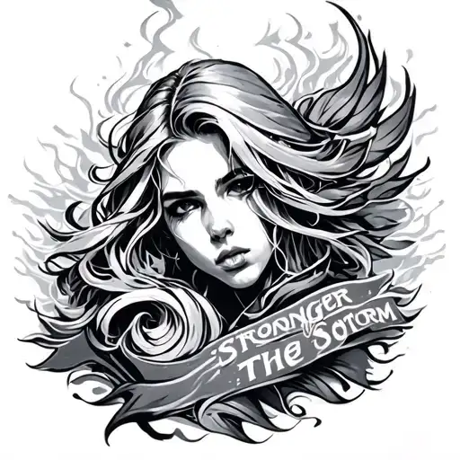 Stronger Than The Storm tattoo design idea