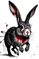 art Nouveau running bloody hare tattoo design idea