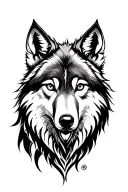 a fantasy wolf tattoo design idea