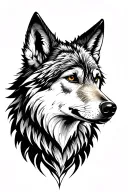 a fantasy wolf tattoo design idea