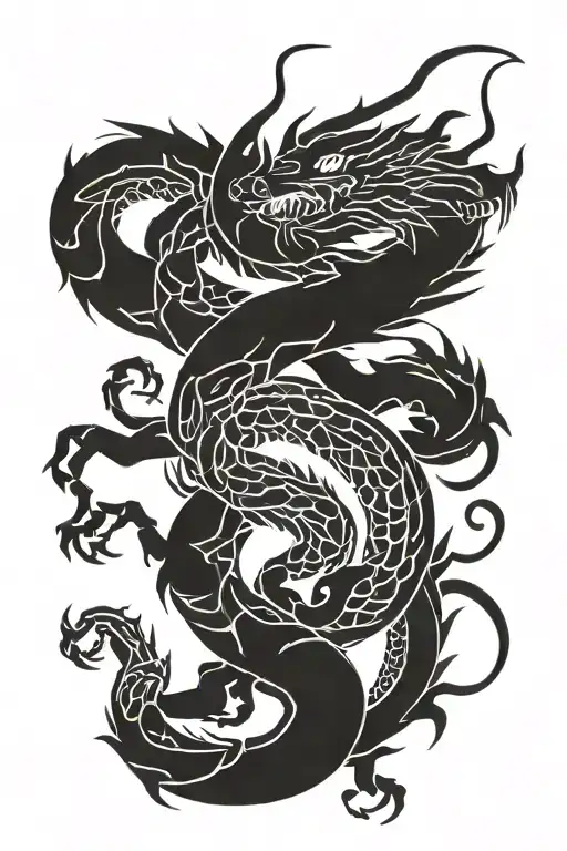 dragon emerging ying yan scorpion and dragon tattoo design idea