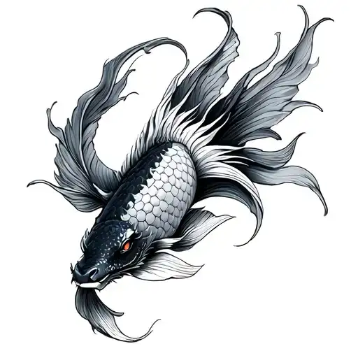 Dragon Koi Fish tattoo design idea