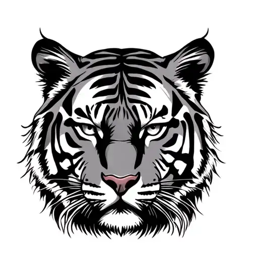 tiger face tattoo design idea