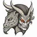 capricorn, gemini, libre mask tattoo design idea
