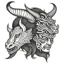 capricorn, gemini, libre mask tattoo design idea