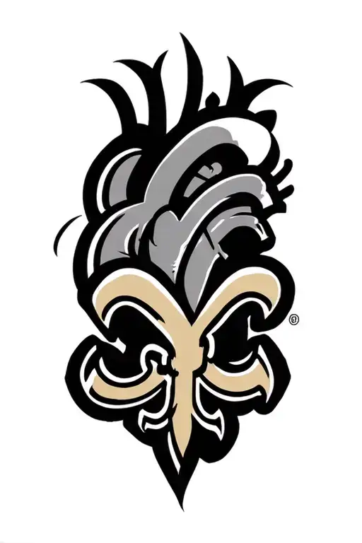 New Orleans saints logo combined with heart tattoo design idea