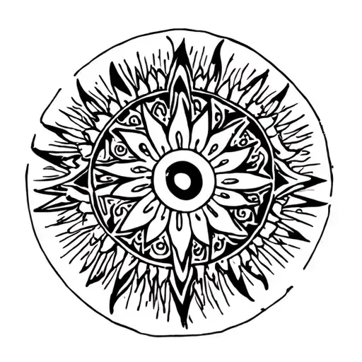 Philippine star and sun tattoo design idea