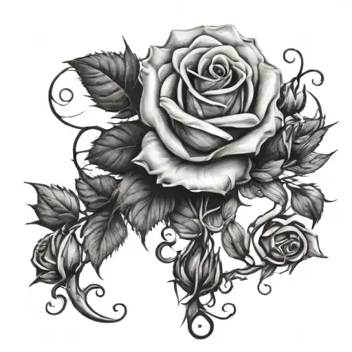 roses vine wrapping, with different stages of blooming going around respectively  tattoo design idea